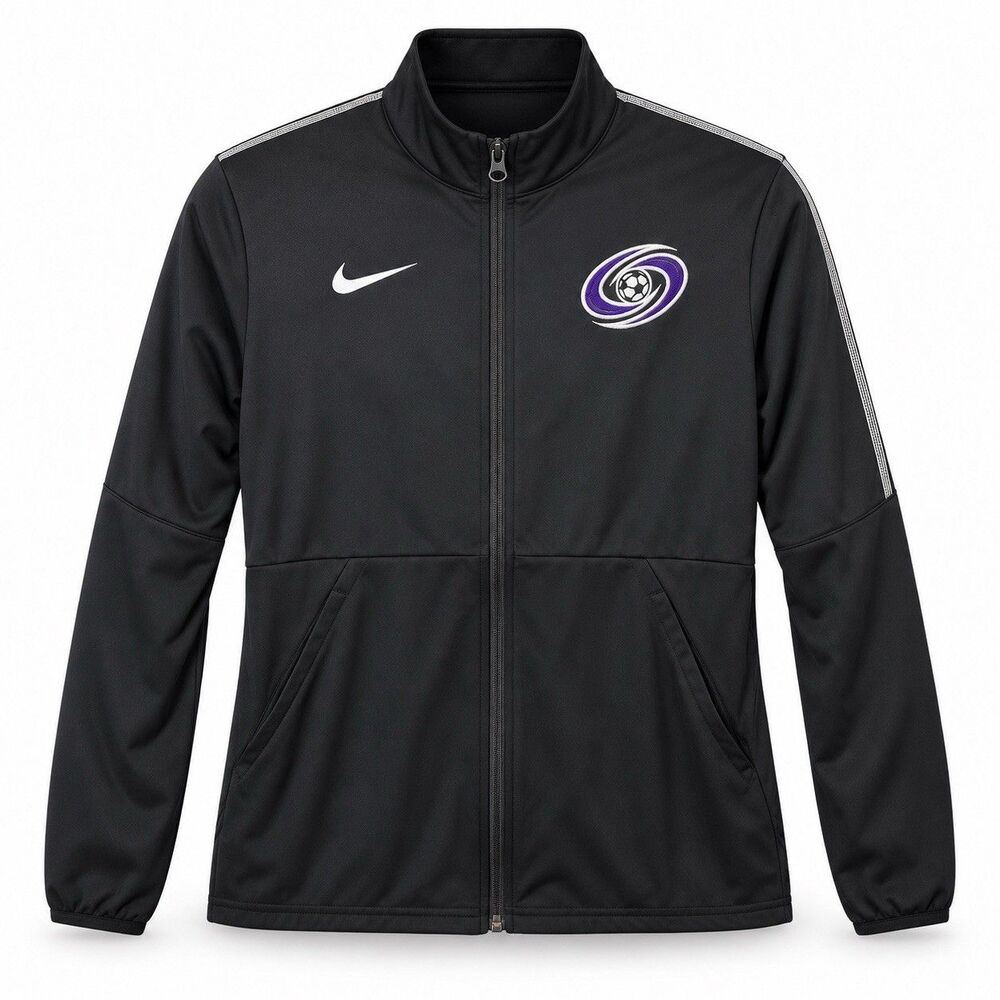 Nike Women’s M Black Dri-FIT Full Zip Soccer Track Jacket Embroidered Mock Neck